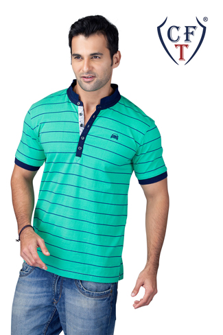 The Striped Band Neck Tee