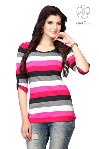 The Grey/Pink Striped T-shirt 